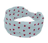 Fasce per capelli da donna, cuore rosso su sfondo blu, assorbe il sudore, sport, yoga, allenamento, fascia morbida elastica per capelli, annodata