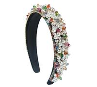 Fasce per capelli da donna di lusso cucite a mano con perle barocche perline accessori per capelli di cristallo per feste elegante fascia per capelli