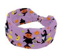 Fasce per capelli da donna e ragazza, morbida e larga, con nodo per strega di Halloween, elastica, alla moda, per allenamento, yoga, palestra, corsa
