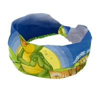 Fasce per capelli da donna e ragazza, una rana che guarda la stella luminosa, morbida fascia elastica annodata, fascia per capelli sportiva alla moda per allenamento, yoga, palestra, corsa