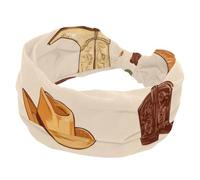 Fasce per capelli da donna, elastiche, larghe, a tema occidentale, stivali da cowboy, alla moda, fasce per la testa a turbante, antiscivolo, per allenamento sportivo