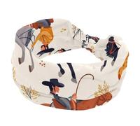 Fasce per capelli da donna, elastiche, larghe, morbide fasce per capelli a turbante, per cowboy occidentali, Rodeo Wild, antiscivolo, per yoga, allenamento, sport, corsa