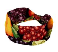 Fasce per capelli da donna, fascia elastica larga, con scritta "Happy Thanksgiving Fruit", morbida, a turbante, antiscivolo, per yoga, allenamento, sport, corsa