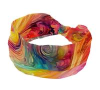 Fasce per capelli da donna, fascia elastica larga, morbida fascia per la testa a turbante, Enigmatica astratta che scorre a vortice, antiscivolo, per yoga, allenamento, sport, corsa