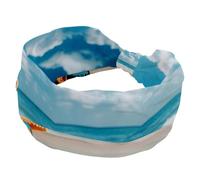 Fasce per capelli da donna, fascia larga, morbida ed elastica, assorbe il sudore, per sport, yoga, allenamento, fascia per capelli annodata, infradito con stelle marine sulla spiaggia sabbiosa