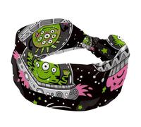 Fasce per capelli da donna, fascia per allenamento yoga, fascia elastica per capelli romantica con stelle spaziali grigie, fascia morbida per capelli, turbante alla moda