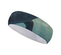 Fasce per capelli da donna, fascia sportiva con balena sopra l'acqua di mare, fascia per capelli da allenamento stampata, fascia per capelli per yoga, bici, ciclismo, basket