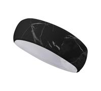 Fasce per capelli da donna, fascia sportiva con stampa marmorizzata nera, fascia per capelli da allenamento, fascia per capelli per yoga, bici, ciclismo, basket