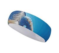 Fasce per capelli da donna, fascia sportiva con stampa tartaruga in acqua blu, fascia per capelli da allenamento, fascia per capelli per yoga, bici, ciclismo, basket