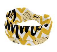 Fasce per capelli da donna, gialle, estive, con ananas, antiscivolo, larga, turbante, per allenamento, yoga, sport, corsa
