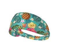 Fasce per capelli da donna in stile hawaiano, con ananas, elastiche, traspiranti, per sport, corsa, atletica, yoga, palestra, tennis