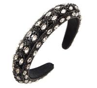 Fasce per capelli da donna in velluto spesso con strass, accessori per capelli neri