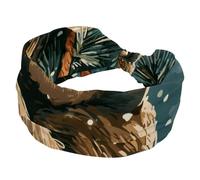 Fasce per capelli da donna intrecciate a croce, morbide e divertenti, con bradipo sull'albero, fascia elastica larga, accessorio per capelli