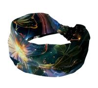 Fasce per capelli da donna intrecciate con croce, fasce elastiche per capelli, farfalle e fiori che volano nel cielo stelle lucide, morbide e antiscivolo, per allenamento, yoga, accessori per capelli