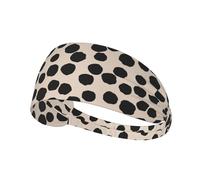 Fasce per capelli da donna, irregolari a pois neri, fascia per il sudore per capelli, traspirante, per sport, corsa, atletica, yoga, palestra