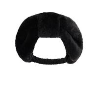 Fasce per capelli da donna larghe in peluche per lavare il viso, morbide, sportive, yoga, fascia con nodo, per donne e ragazze, trucco, doccia, cura della pelle, accessori per capelli elastici (nero)