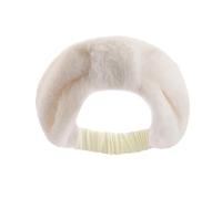 Fasce per capelli da donna larghe in peluche per lavare il viso, morbide, sportive, yoga, fascia con nodo, per donne e ragazze, trucco, doccia, cura della pelle, accessori per capelli elastici (bianco