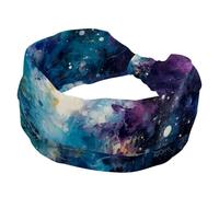 Fasce per capelli da donna, misteriose, universo spaziale, cielo stellato, assorbe il sudore, sport, yoga, allenamento, fascia morbida elastica per capelli, annodata