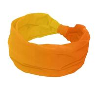 Fasce per capelli da donna, morbida fascia larga, fasce per capelli antiscivolo, fascia elastica per capelli di colore giallo arancione sfumato, nodo intrecciato turbante copricapo