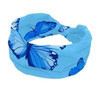 Fasce per capelli da donna, morbida fascia larga, fasce per capelli antiscivolo, fascia elastica per capelli con motivo farfalle colorate, turbante con nodo intrecciato