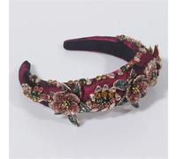 Fasce per capelli da donna, morbide, imbottite, con strass, serie rossa, accessori per capelli per feste e matrimoni, AY06-rosso
