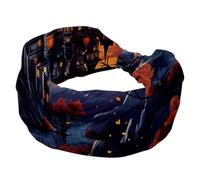 Fasce per capelli da donna, motivo castello di Halloween, antiscivolo, fasce per capelli da allenamento, traspirante, fascia per capelli sportiva alla moda