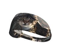 Fasce per capelli da donna, motivo gatto pilota in aereo vintage, elastico, per capelli, traspirante, per sport, corsa, atletica, yoga, palestra, tennis