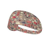 Fasce per capelli da donna, motivo Londra, fascia per il sudore, traspirante, per sport, corsa, atletica, yoga, palestra