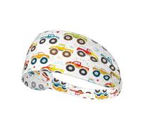 Fasce per capelli da donna per allenamento - Cartoon Monster Trucks elastico per capelli da donna, fascia traspirante per sport, corsa, atletica, yoga, palestra, tennis