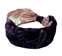 Fasce per capelli da donna per allenamento con castello di Halloween, morbide fasce per capelli alla moda, fasce per capelli larghe alla moda, fasce elastiche antiscivolo per la testa