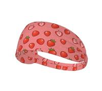 Fasce per capelli da donna per allenamento, con frutti di bosco, fragola, fascia per il sudore, traspirante, per sport, corsa, atletica, yoga, palestra