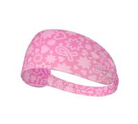 Fasce per capelli da donna per allenamento contro il cancro al seno, con nastri rosa, elastiche, antiscivolo, per capelli, per donne, traspirante, per sport, corsa, atletica, yoga, palestra, tennis