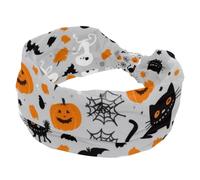 Fasce per capelli da donna, per allenamento di Halloween, con zucche e fantasmi, alla moda, morbide fasce per capelli a turbante, fasce elastiche antiscivolo