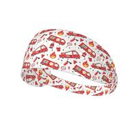 Fasce per capelli da donna per allenamento, motivo camion dei pompieri, per donne, traspirante, per sport, corsa, atletica, yoga, palestra