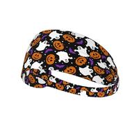 Fasce per capelli da donna per allenamento, motivo fantasmi di Halloween, zucche, fascia per il sudore, per donne, traspirante, per sport, corsa, atletica, yoga, palestra