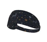 Fasce per capelli da donna per allenamento, Via Lattea, costellazione del sole, cervo e sudore, fascia per capelli, traspirante, per sport, corsa, atletica, yoga, palestra
