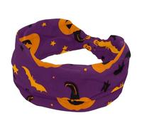 Fasce per capelli da donna, per Halloween, zucca, pipistrello, assorbe il sudore, sport, yoga, allenamento, fascia morbida elastica per capelli, annodata