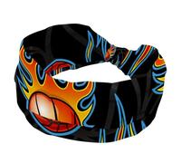 Fasce per capelli da donna, per pallacanestro, sport, basket, con fuoco, yoga, allenamento, fascia elastica per capelli, morbida fascia per capelli, turbante alla moda