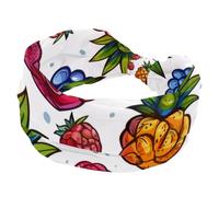 Fasce per capelli da donna, per yoga, allenamento, ananas, uva, fragole, elastica, morbida, turbante alla moda