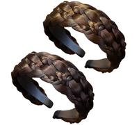 Fasce per capelli da donna, set da 2 pezzi, confortevole trama a sei fili, perfetta per matrimoni, feste e molto altro ancora, Marrone, 1 Count (Pack of 1)