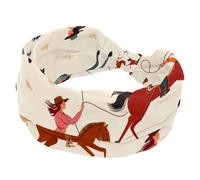 Fasce per capelli da donna, stile cowgirl, stile selvaggio western, con motivo rodeo cavallo, elastiche, alla moda, per allenamento, sport