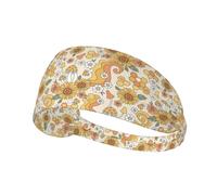 Fasce per capelli da donna, stile retrò anni '70 e '60, con fiori, elastiche, traspiranti, per sport, corsa, atletica, yoga, palestra, tennis