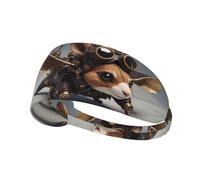 Fasce per capelli da donna, stile steampunk, scoiattolo, pilota, elastiche, antiscivolo, per capelli, per donne, traspirante, per sport, corsa, atletica, yoga, palestra, tennis