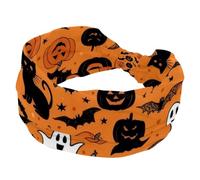 Fasce per capelli da donna, zucca di Halloween, pipistrello, gatto nero, assorbe il sudore, sport, yoga, allenamento, fascia morbida elastica per capelli, annodata