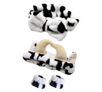 Fasce Per Capelli Da Mucca In 2 Pezzi, Braccialetti Per Mucca In 2 Pezzi, Fasce Per Il Lavaggio Del Viso, Fasce Per Cosmetici Con Fiocco, Fasce Elastiche Per Le Donne