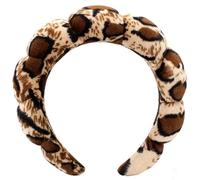 Fasce per capelli da spa per il trucco e la cura della pelle, per lavare viso o viso, fasce per capelli in tessuto per la rimozione del trucco e il trattamento della pelle (leopardo)