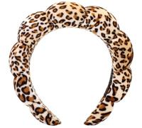Fasce per capelli da spa per il trucco e la cura della pelle, per lavare viso o viso, fasce per capelli in tessuto per la rimozione del trucco e il trattamento della pelle (leopardo)