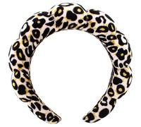 Fasce per capelli da spa per il trucco e la cura della pelle, per lavare viso o viso, fasce per capelli in tessuto per la rimozione del trucco e il trattamento della pelle (leopardo)