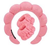 Fasce per capelli da spa per lavare il viso, set di spugnette per trucco per la cura della pelle, asciugamani da polso, asciugamano morbido con bolle, fascia per capelli da donna, fascia per capelli