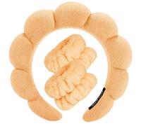 Fasce per capelli da spa per lavare il viso, set di spugnette per trucco per la cura della pelle, asciugamani da polso, asciugamano morbido con bolle, fascia per capelli da donna, fascia per capelli